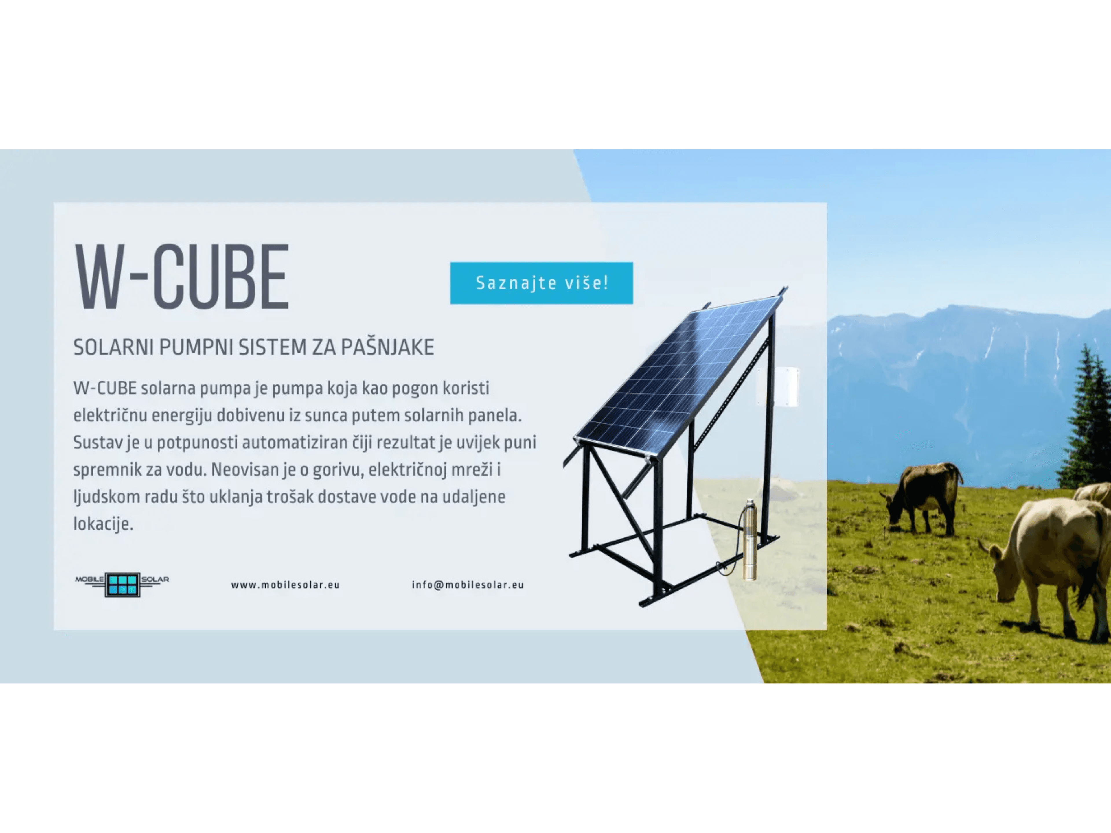 W-CUBE – Solarni pumpni sustavi za pašnjake